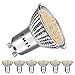 EACLL Bombillas LED GU10 3000K Blanco Cálido 10W Fuente de Luz 1050 Lúmenes Equivalente 80W Halógena. AC 240V Sin Parpadeo Focos, 120 ° Spotlight, Blanca Cálida Lámpara Reflectoras, 6 Pack