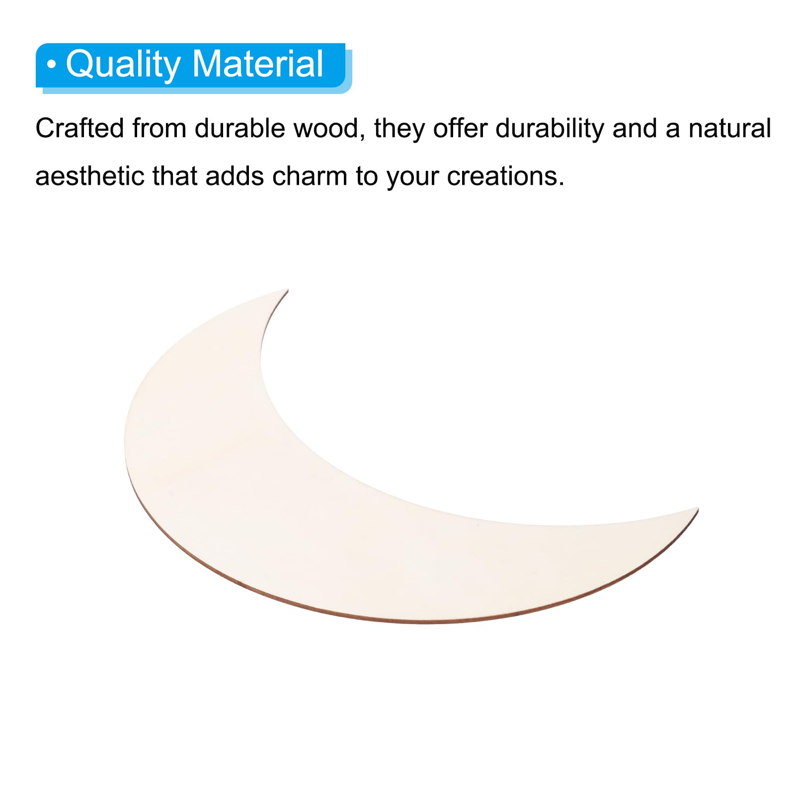 PATIKIL 8.7"x2.8" Wooden Moon - Image 4