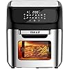 Bakaji Forno Friggitrice ad Aria Calda Frigge Cuoce Griglia Essicca Senza Olio Airfryer Capacità 12Lt Display LED Touch 12 Programmi Timer Regolazione Temperatura Potenza 1800W (Silver)