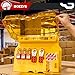 BOZZYS Lockout Tagout Kit & Station | 6-Positions for 3 Loto Locks & 2 Hasps | 10 Tags & 20 Ties | 16