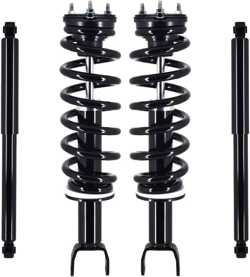 PM Auto Set of 4 Front Quick Complete Strut-Coil Spring Assembly-Rear Shock Absorber Compatible With 2009-2010 Dodge RAM 1500 4WD