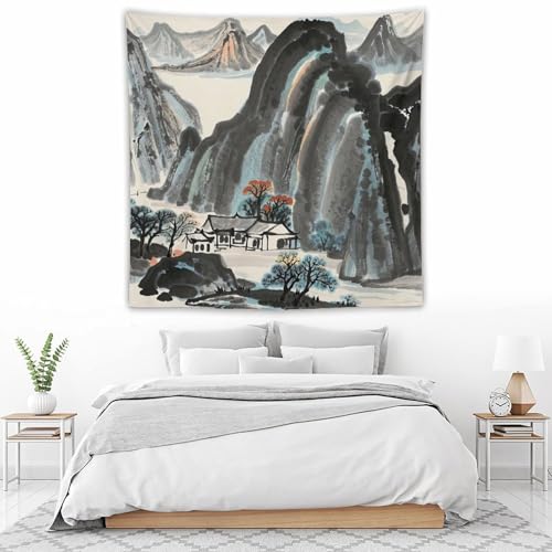 Tapisserie paysage chinois pour créer un coin zen dans la chambre