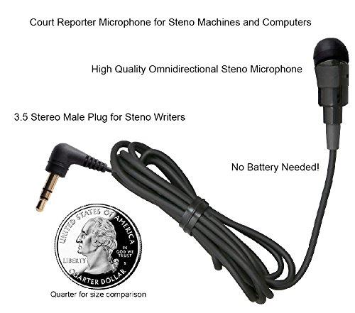 Court Reporter Microphone for Steno Machine and computers No Battery Required!