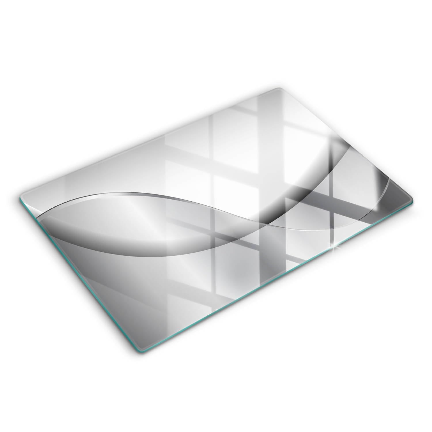 Planche à découper induction Wallfluent 80x52cm en verre avec design abstrait