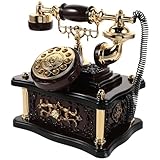 IMUSINICE Vintage Retro Telefon Spieluhr aus Abs Tischdekoration mit Wählscheibe Beruhigende Melodien Nostalgisches Festnetztelefon für Wohnraum und Eingangsbereich