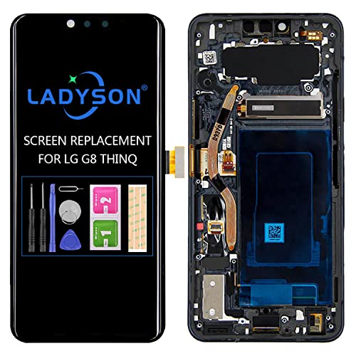Para LG G8 ThinQ reemplazo de pantalla para LG G8 LCD G820QM pantalla táctil digitalizador kit G820V G820N G820UM 6.1 pulgadas OLED matriz sensor vidrio lente reparación piezas con marco