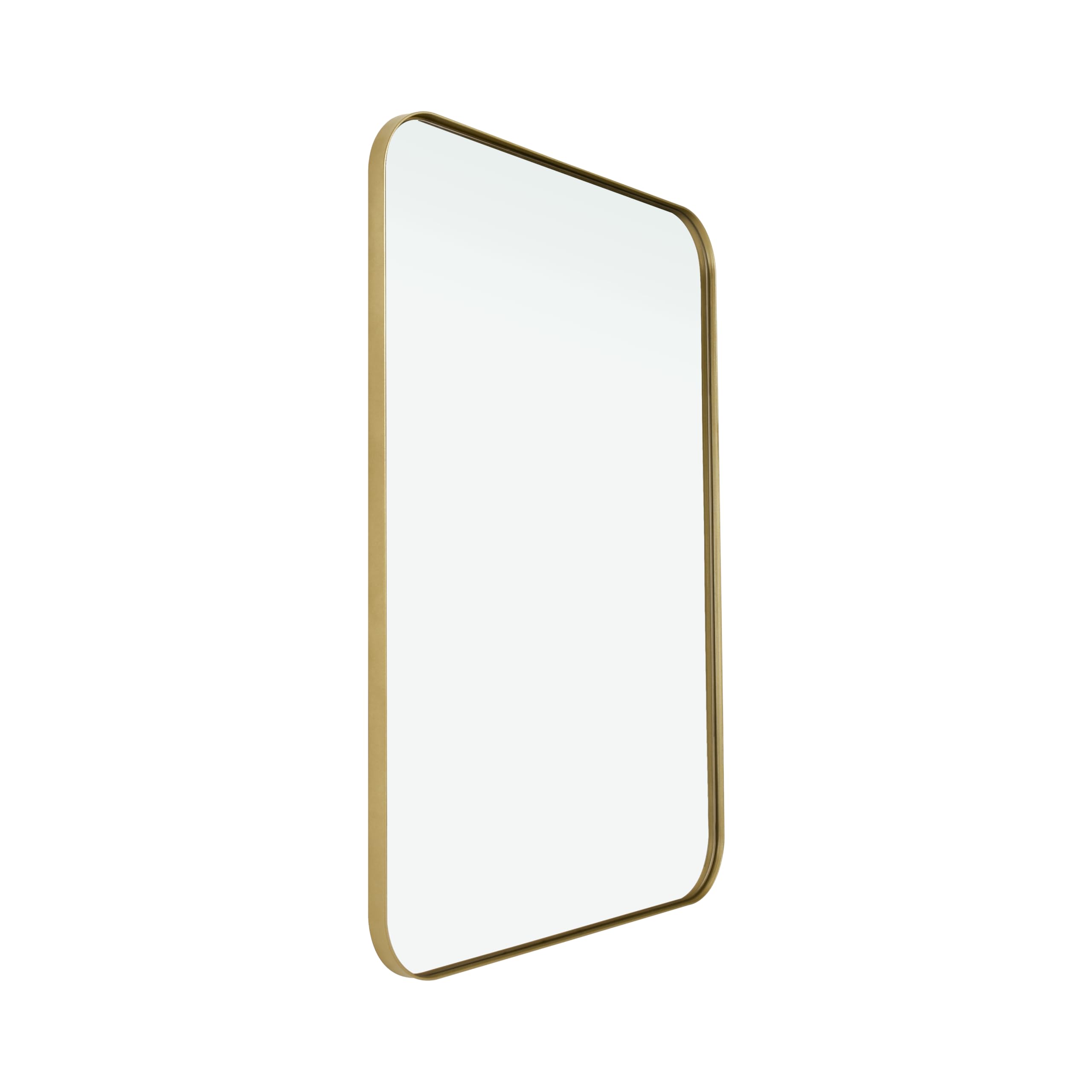 Home Selections Gold Metal Framed Mirror (50 x 70cm), Rectangle Wall Mirror with Rounded Corners, Wall Mounted Landscape or Portrait โ image 1