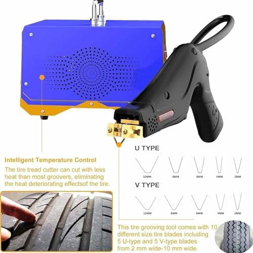Máquina de reenrutadora de neumáticos 20 B, cortador de goma con cautela de 1000W para neumáticos de tractor de camión, anchura de profundidad ajustable, herramienta de mantenimiento portátil con pant