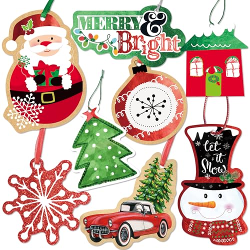 Party Funny 60 Stück Weihnachts Geschenkanhänger Set