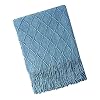 Getextureerde massieve zachte sofa gooien couch cover gebreide decoratieve deken water kastanje blauw 130x170cm