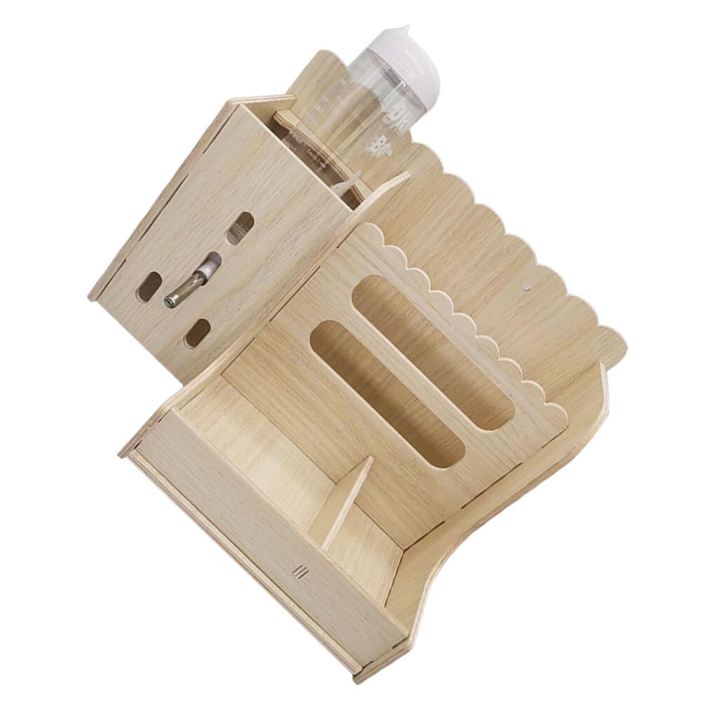 Housoutil Mangiatoia Per Conigli in Legno Resistente All Usura Supporto Da Pavimento Comodo Per Uso Quotidiano Mangiatoia Multifunzione Per Gabbie
