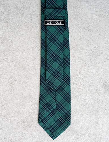 Image of Cotton Skinny Ties for Men, Plaid and Striped Slim Neckties