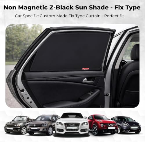 Image of Car Window Sun Shade for Mahindra Thar 2020-2026, Set of 4, Black Mesh Fabric