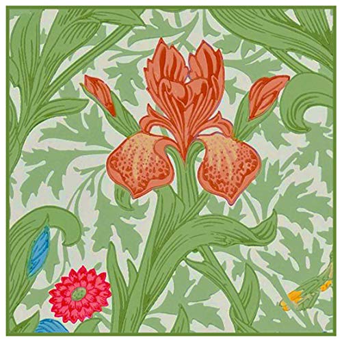 Orange Iris by William Morris Counted Cross Stitch Pattern