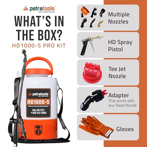 Image of PetraTools Battery Powered Sprayer with 8 Nozzles, HD1000-S (1 Gal Pro Kit)