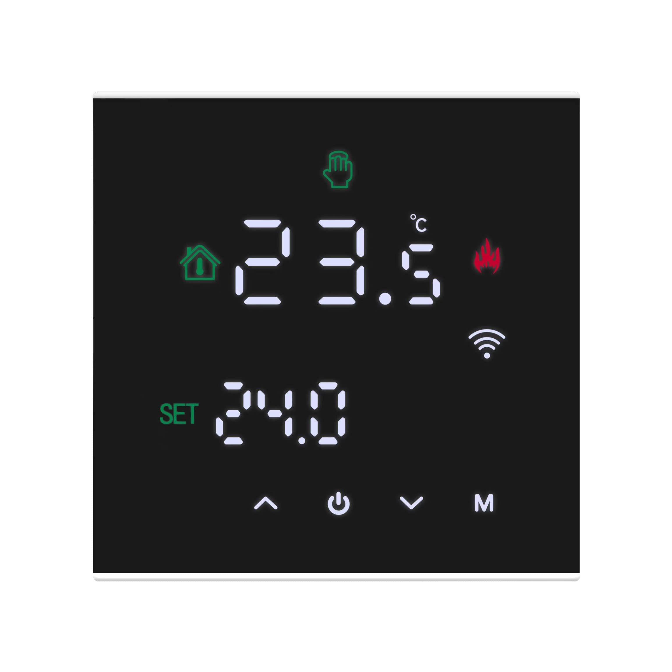 Smart Thermostat Touch Screen WiFi Enabled Programmable Temperature Control For Electric Heating/Gas Boiler Save Energy (Black Gas Boiler)