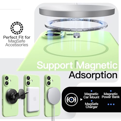 Image of JETech Magnetic Slim Case for iPhone 17 6.3-Inch, Compatible with MagSafe, Ultra-Thin Lightweight Minimalist Phone Cover with Matte Finish and Full Camera Lens Protection (Sage)