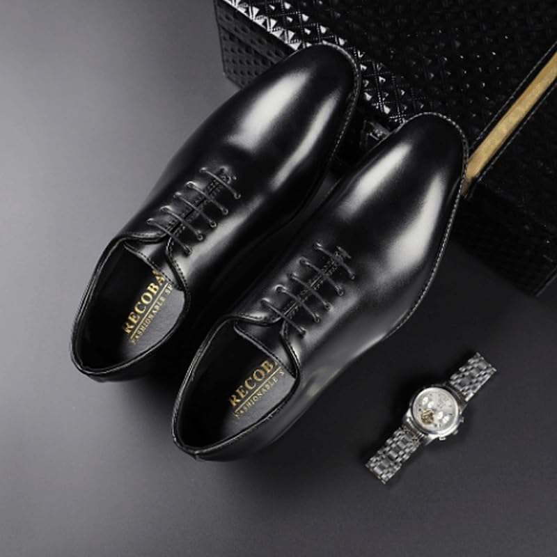 Men's Retro Dress Shoes Mens Handmade Leather Modern Classic Lace up Leather Lined Perforated Dress Oxfords Shoes2