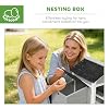 PawHut Chicken Coop Outdoor Weatherproof, Wooden Duck House with Nesting Box, Pull-Out Metal Tray, for 1-2 Chickens, Rabbits, Ducks, Poultry Cage Rabbit Hutch for Backyard, Farm, 36 x 25 x 27