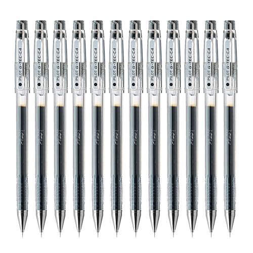 Pilot G-Tec C4 - Bolígrafo Roller Tinta De Gel - Negro - Punta Extra Fina - (Caja 12 unidades)