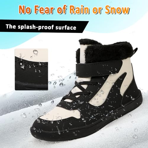 Barefoot Winter Shoes Kids, Non-slip Kids Barefoot Winter Boots, Wide Toe Box Waterproof Warm Fit Barefoot Boots Toddler3