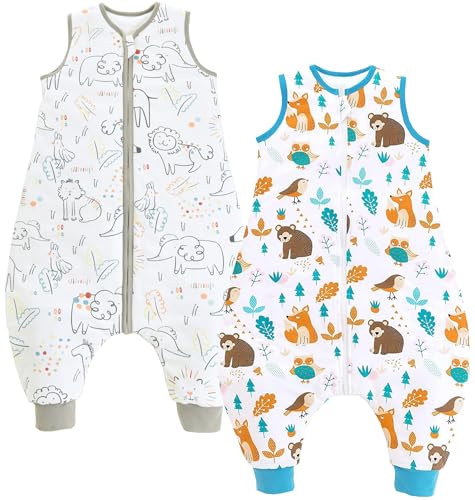 Chilsuessy 2er Pack Baby Schlafsack mit Füßen 2.5 Tog Winter...