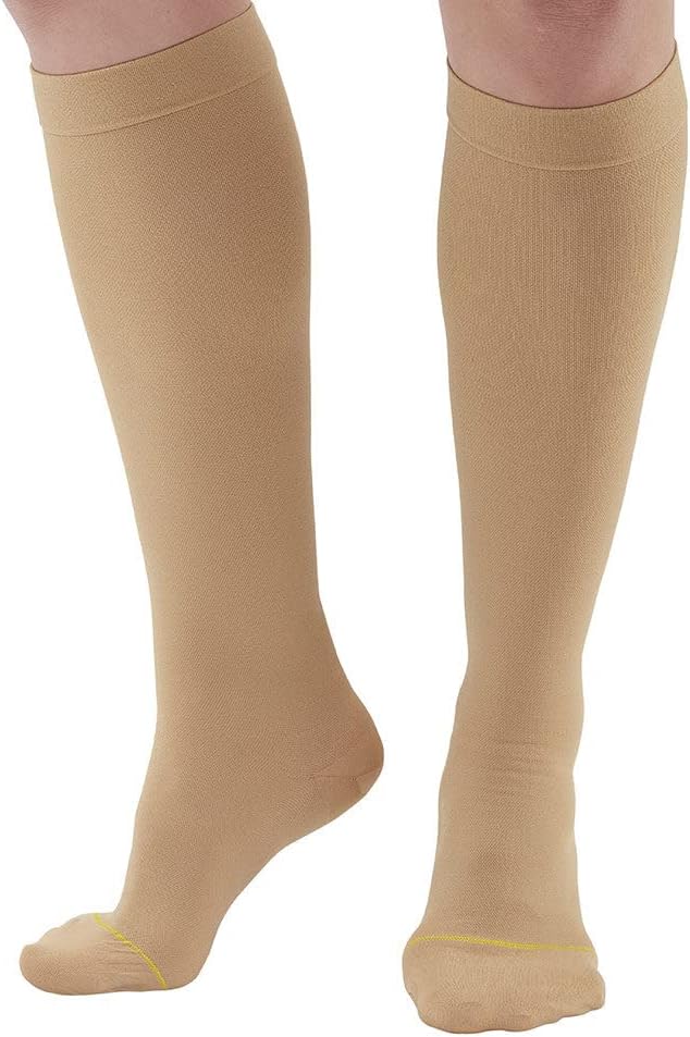 Ames Walker AW Style 222 Anti-Embolism 18 mmHg Closed Toe Knee Highs Beige XLarge