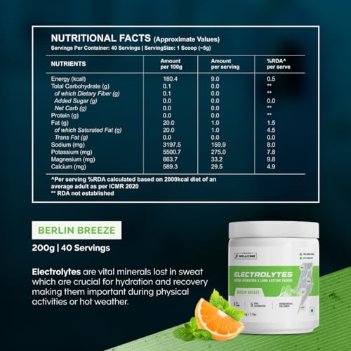 Image of Wellcore Electrolyte Powder (40 Servings, Berlin Breeze)