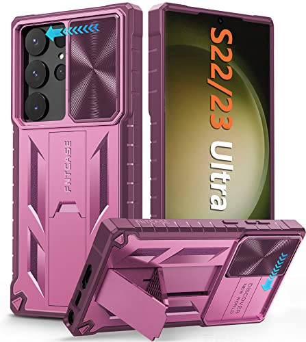 Custodia per Samsung Galaxy S23-Ultra: custodia protettiva antiurto di grado militare con cavalletto e guscio robusto opaco testurizzato a prova di caduta per tpu