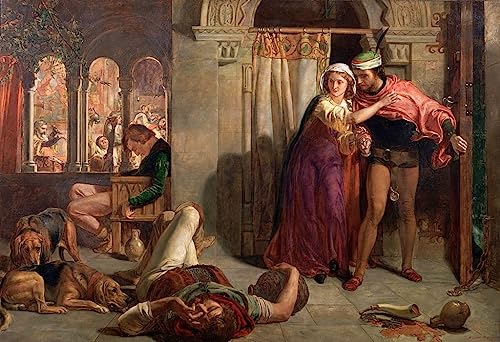 Tableau la veille de la Saint William Holman Hunt : impression dart mural vintage 60x90cm