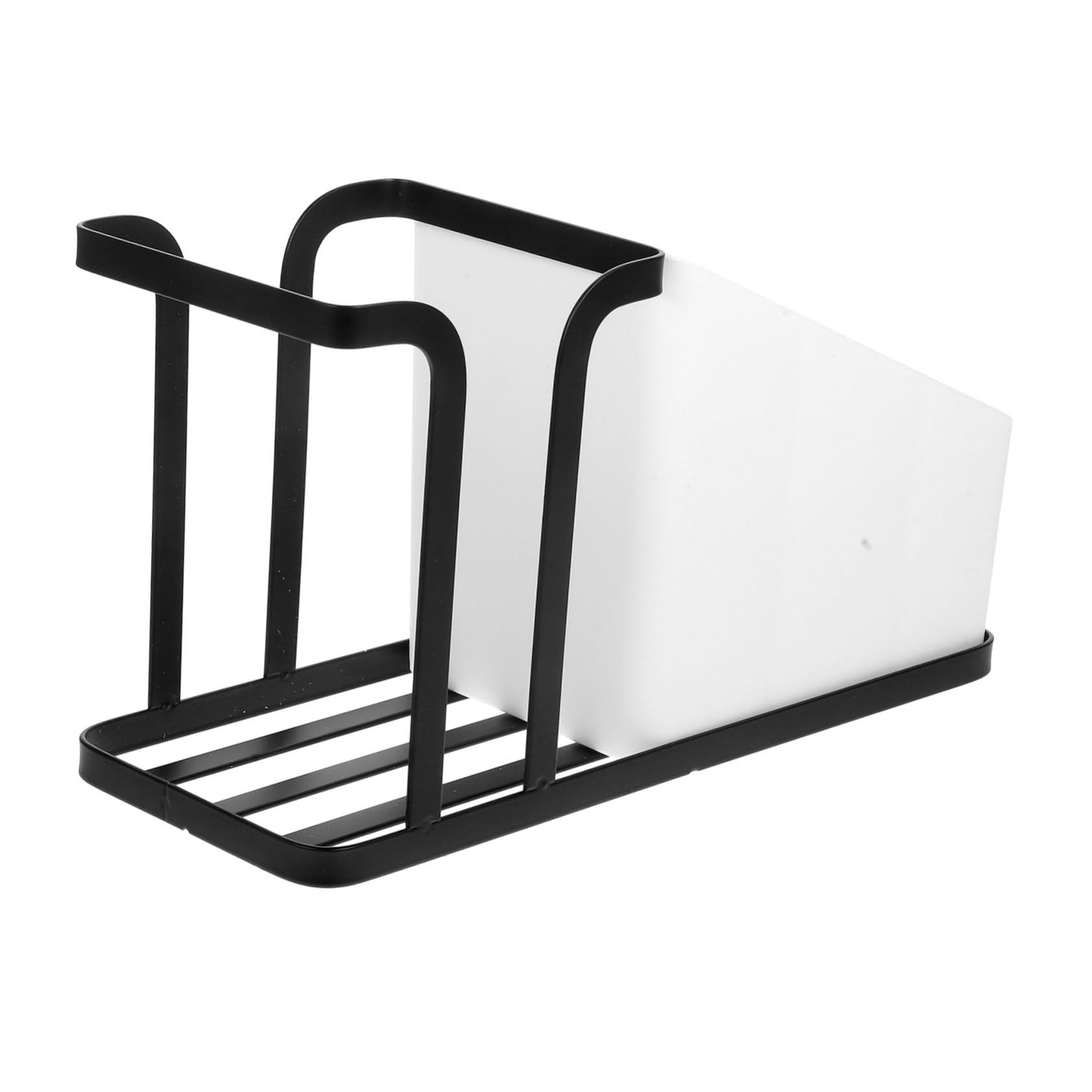 GRIRIW Tea Bag Box Cup Taker Cup Holder Coffee Station Organizer Sugar Bag Holder Coffee Bags Holder Paper Cups Organizer Loose Tea Bag Holder Cup Organizer Carbon Steel Black