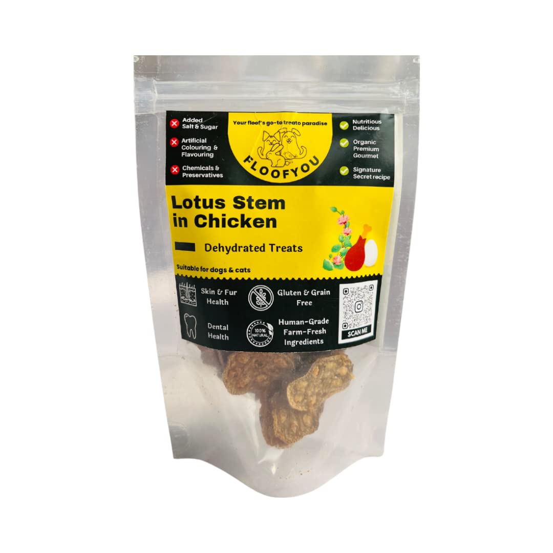 FloofYou Lotus Stem in Chicken Bites Dehydrated Natural Healthy Dog Treat (B0C1K43PYW) Amazon Price History, Amazon Price Tracker
