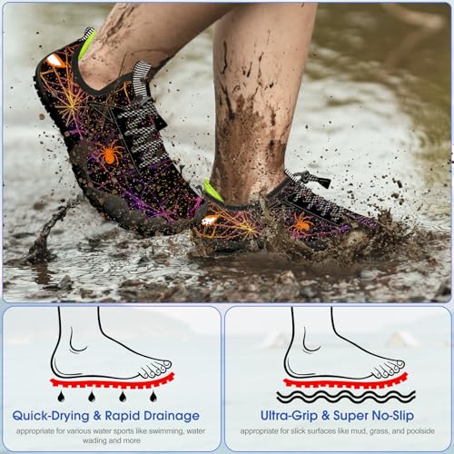 Image of Built-in Heel Grips Water Shoes for Kids Girls Boys Hiking Wide Barefoot Swim Beach Pool Big Kid