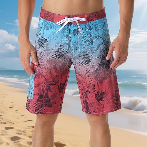 Mens Swimming Trunks Water Sports Casual Floral Printed Swimwear