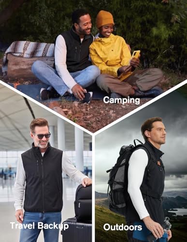 Image of fit space Men's Lightweight Vest Softshell Sleeveless Windproof Jacket with Zipper Pcoket Cycling Travel Hiking Running Golf