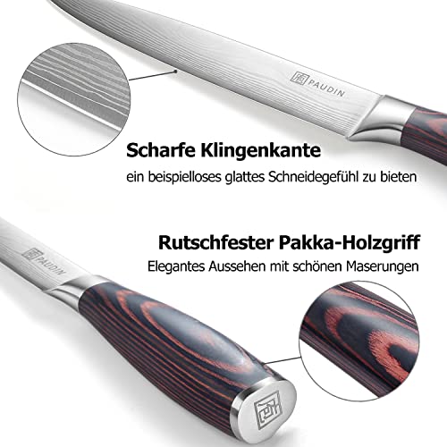 PAUDIN Fleischmesser Kochmesser Tranchiermesser, Klingenlänge 20 cm Messer Allzweckmesser, ultra...