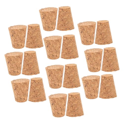 DECHOUS 20pcs Wooden Beer Bottle Stoppers Soft Corks for DIY Crafts Tapered Wine Bottle Corks Wishing Plugs