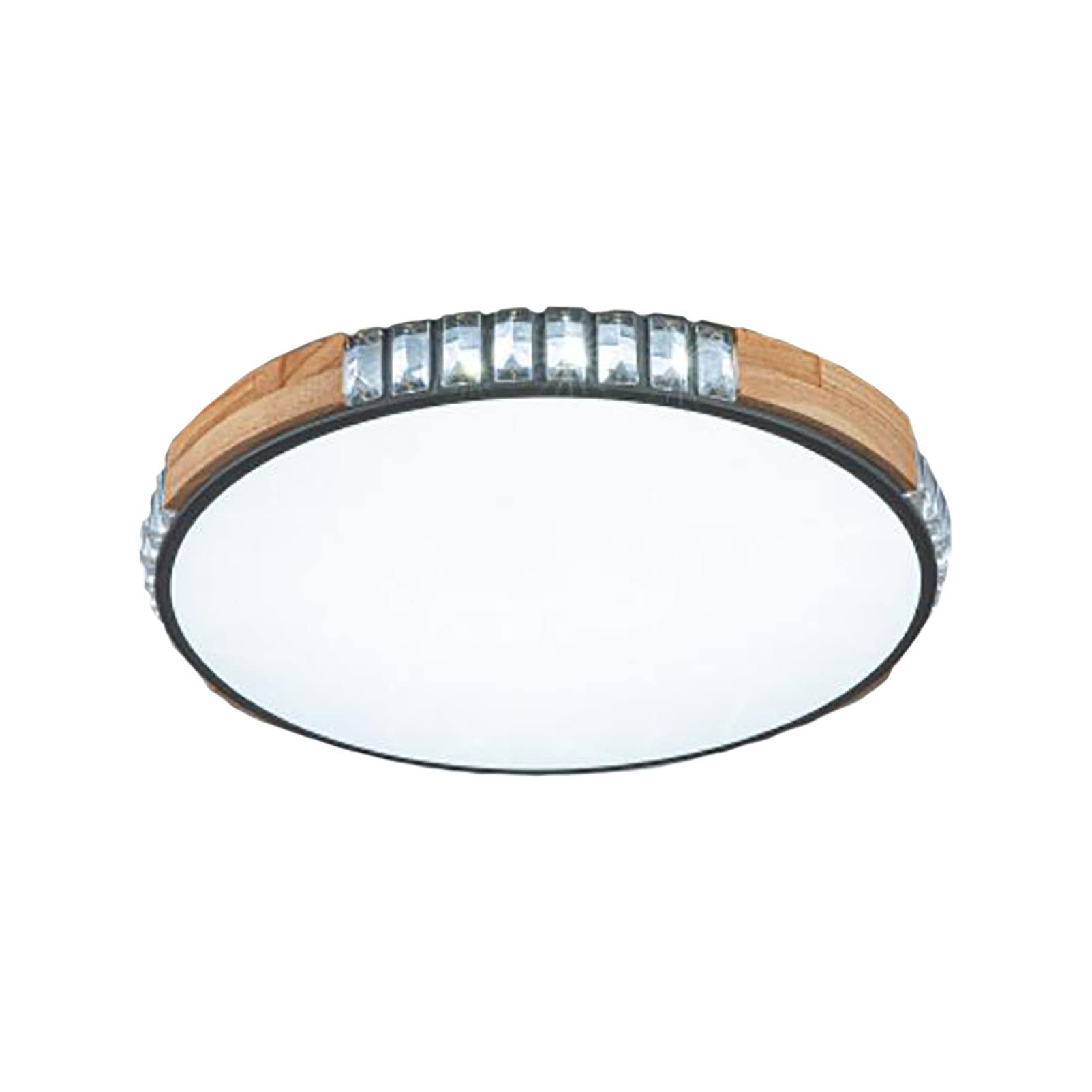 Lámpara de Techo de Cristal Regulable con Mando a Distancia, Temperatura de Color Ajustable, LED K9, Redonda, minilámpara de Techo, atenuación Continua, 60 x 6 cm (luz cálida, 50 x 6 cm)