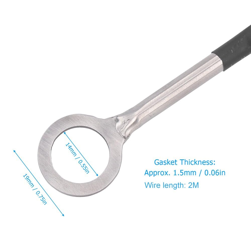 K Type Thermocouple 14mm Probe – Stainless Steel Temperature Sensor for Industrial Machinery, Plastics & Food Processing, -40 to 1000℃ Range(2M)