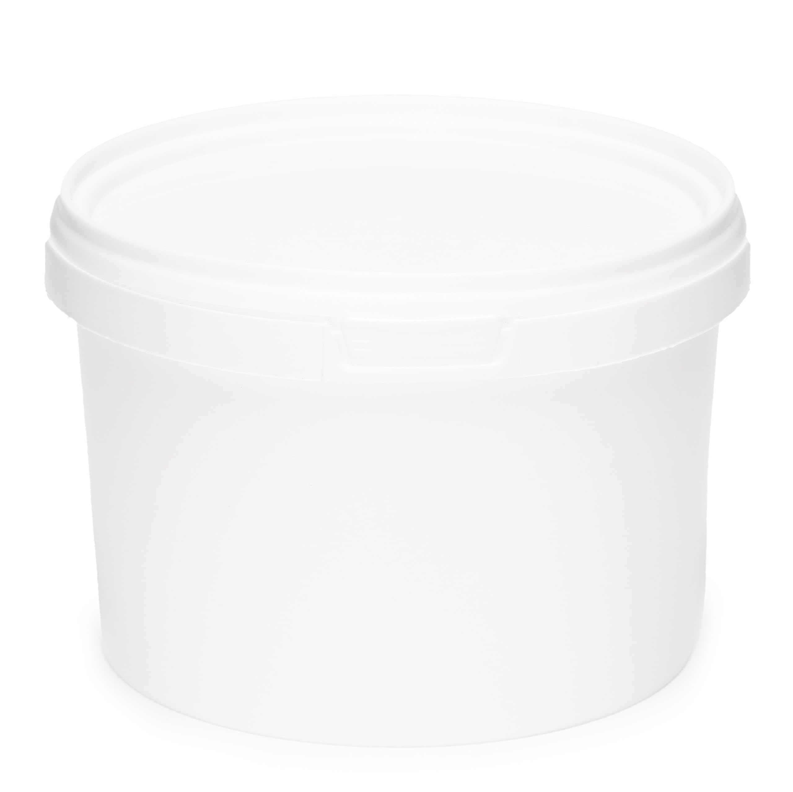 Garronda Secchio di plastica con Coperchio 0,5 L per la conservazione di Prodotti Alimentari e chimici Contenitore Plastica con Coperchio GD-0111 Bianco 100 Pezzi