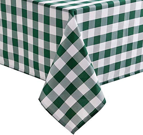 HB MSALA Cotton 6 Seater Green and White Cotton Checkered Dining Table Cover | Table Cloth 60 X 84 Inch