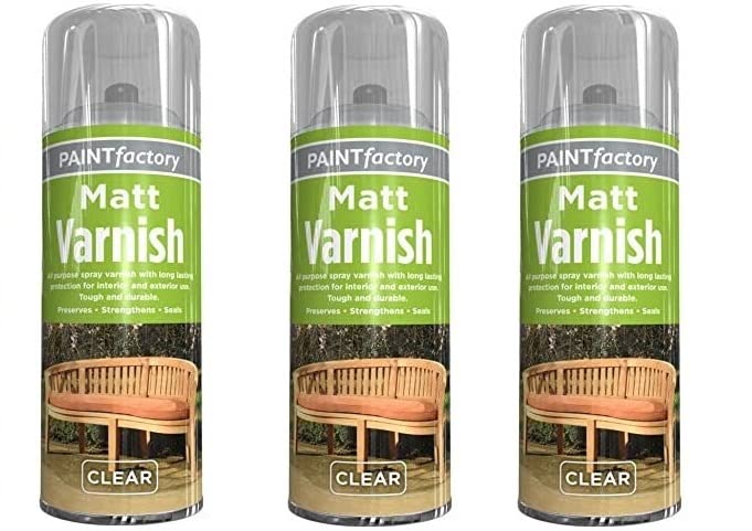 YSAMAX All Purpose Matt Varnish Professional Spray for Furniture, Metal, Wood, Plastic, Glass and More 250ml (Pack of 3)