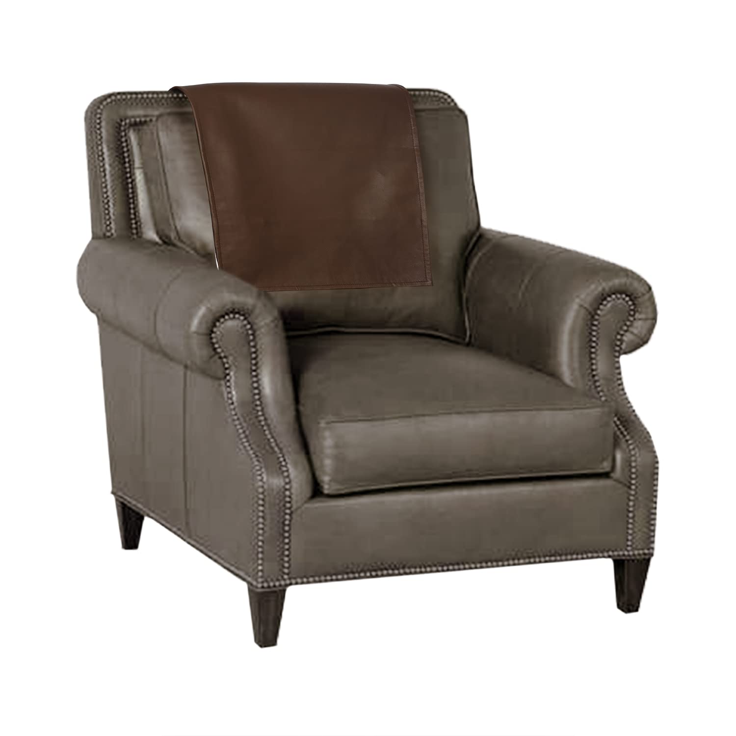 LL LEATHER LOVERS Leather Recliner Chair Headrest Cover - Sofa, Love Seat, Furniture Protector, Slipcover Theater Seat Cover/SlipCover for Home & Office, 18x26 Inches - Brown (03) Pack of 1