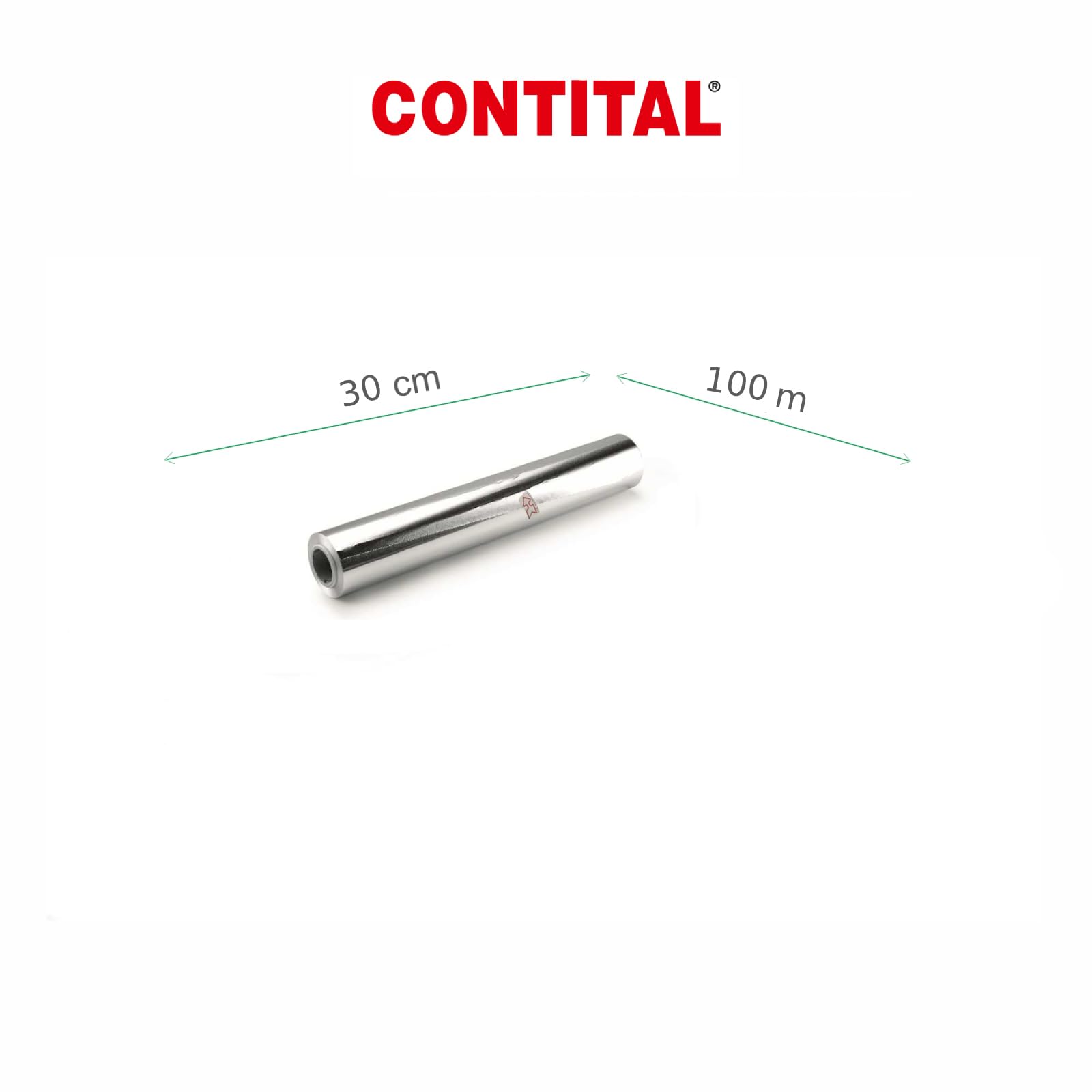 CONTITAL Rotolo Alluminio Professionale per Alimenti | 30 cm x 100 mt | Accessori Cucina, Carta Stagnola Alimenti, Rotolo Alluminio Cucina con Astuccio