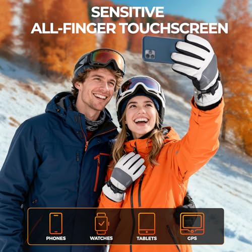 Image of rivmount Winter Waterproof Ski Snow Warm Gloves for Women Men, Windproof Cold Weather Thermal with Touchscreen Fingers, for Running Driving Cycling Hiking Biking Outdoor Sports Daily Work