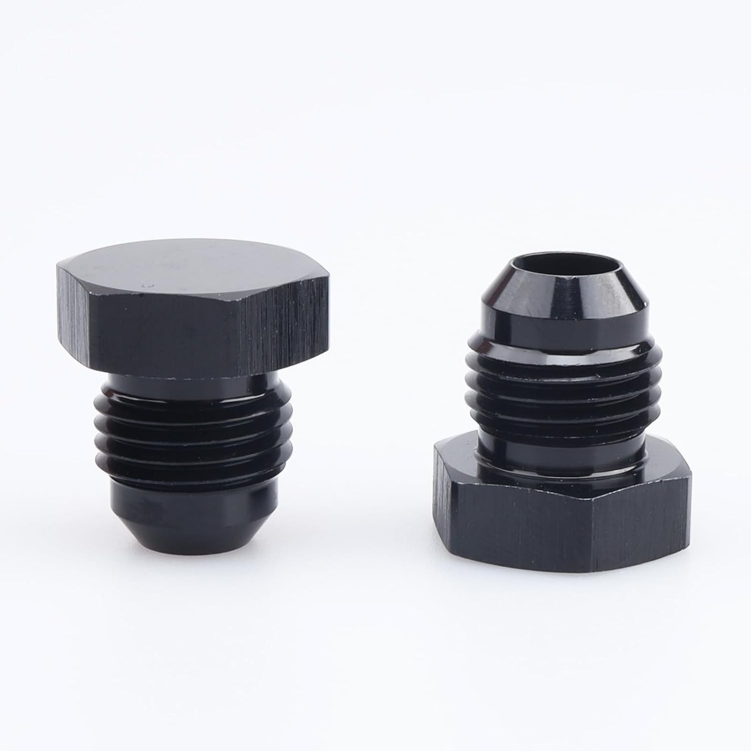 AC PERFORMANCE -3 AN Male Flare Blanking Plug Fitting Hex Connectors Aluminum Black, Pack of 2