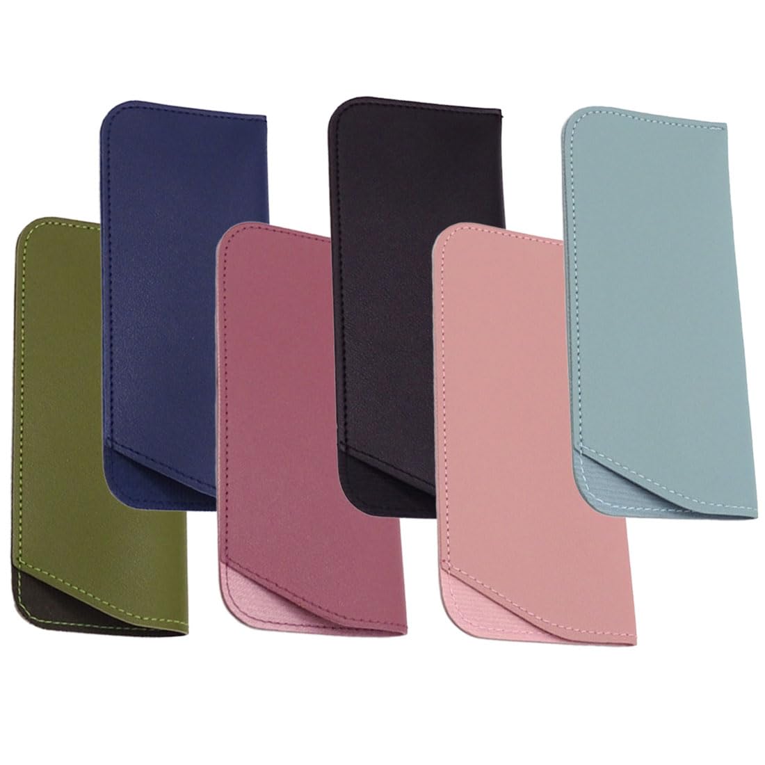 SSRDFU fundas para gafas de sol suaves - 6 Piezas Funda Gafas de Sol Portátil Estuche Suave para Lentes Estuche de Cuero Gafas de Sol para Mujeres Hombres Niños Adultos (6 Colores)