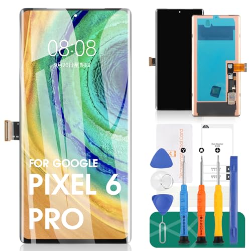 for Google Pixel 6 Pro Touch Screen Replacement for Google Pixel 6 Pro 5G LCD Display for Google Pixel 6 Pro Digitizer Replacement GLUOG G8VOU (Without Frame)