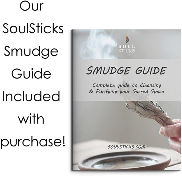 Miniatura 3 de Soul Sticks Paquete de 3 barras de salvia blanca floral con flores para limpiar el hogar, meditación, yoga, curación y manchas, California de origen