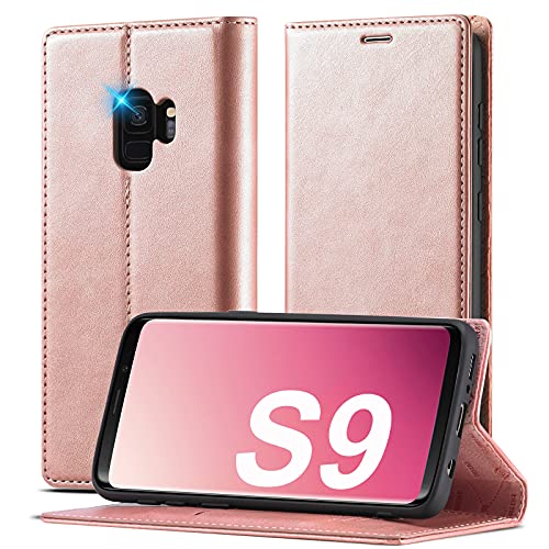 Coque pour Samsung Galaxy S9 Portefeuille Etui [Fentes pour Cartes] [Magnétique] Coque Samsung S9 Cuir Pochette PU Portefeuille Flip Antichoc Etui Housse Compatible Coque Samsung S9 Etui Protection Cover
